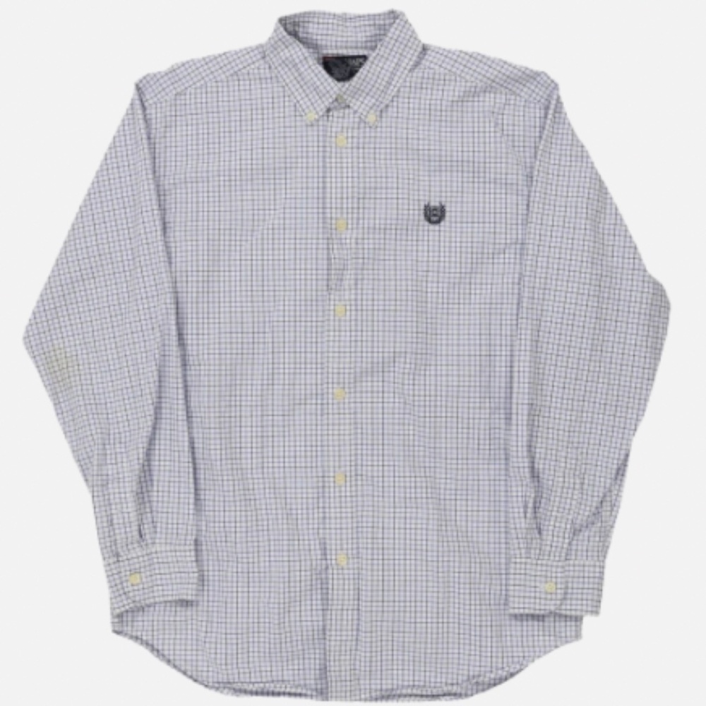 Lauren Ralph Lauren Boy’s Long Sleeve Shirt Blue White Check Plaid Size 14 Shirt